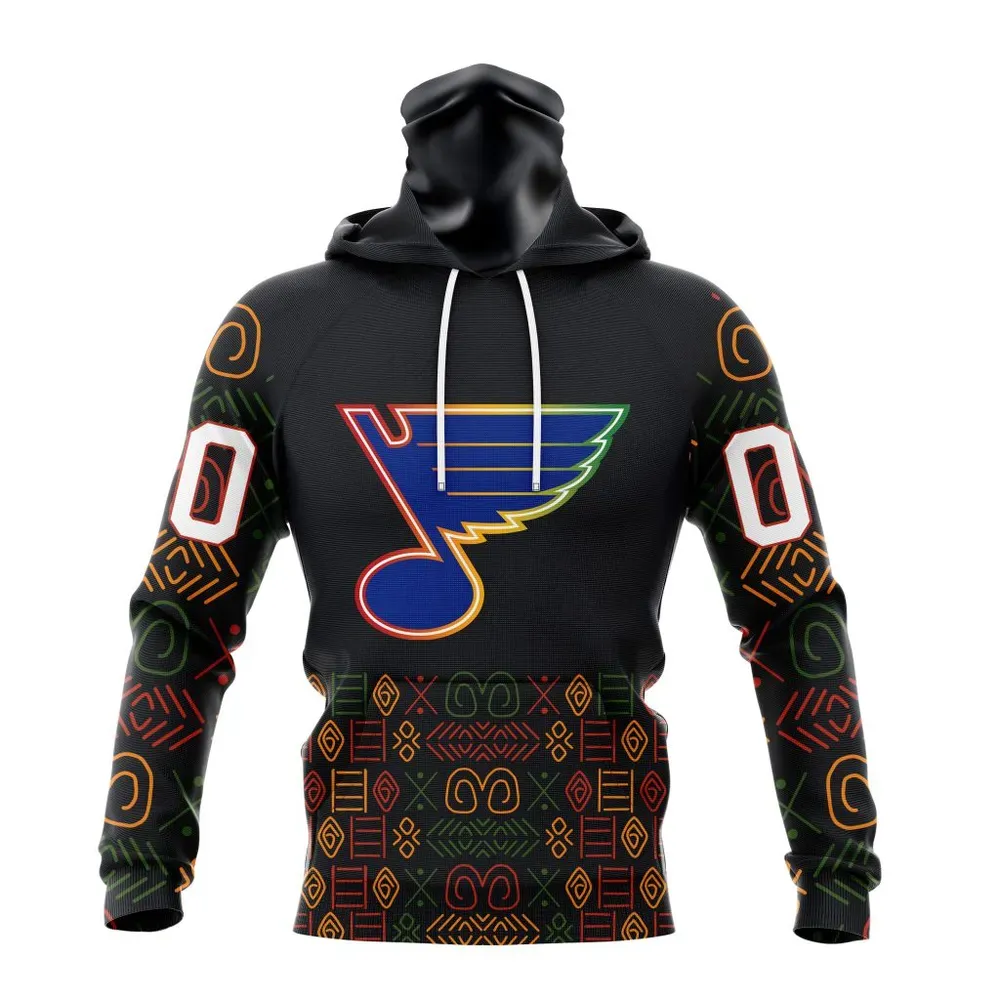 NHL St. Louis Blues Special Design For Black History Month St2401 Mask Hoodie