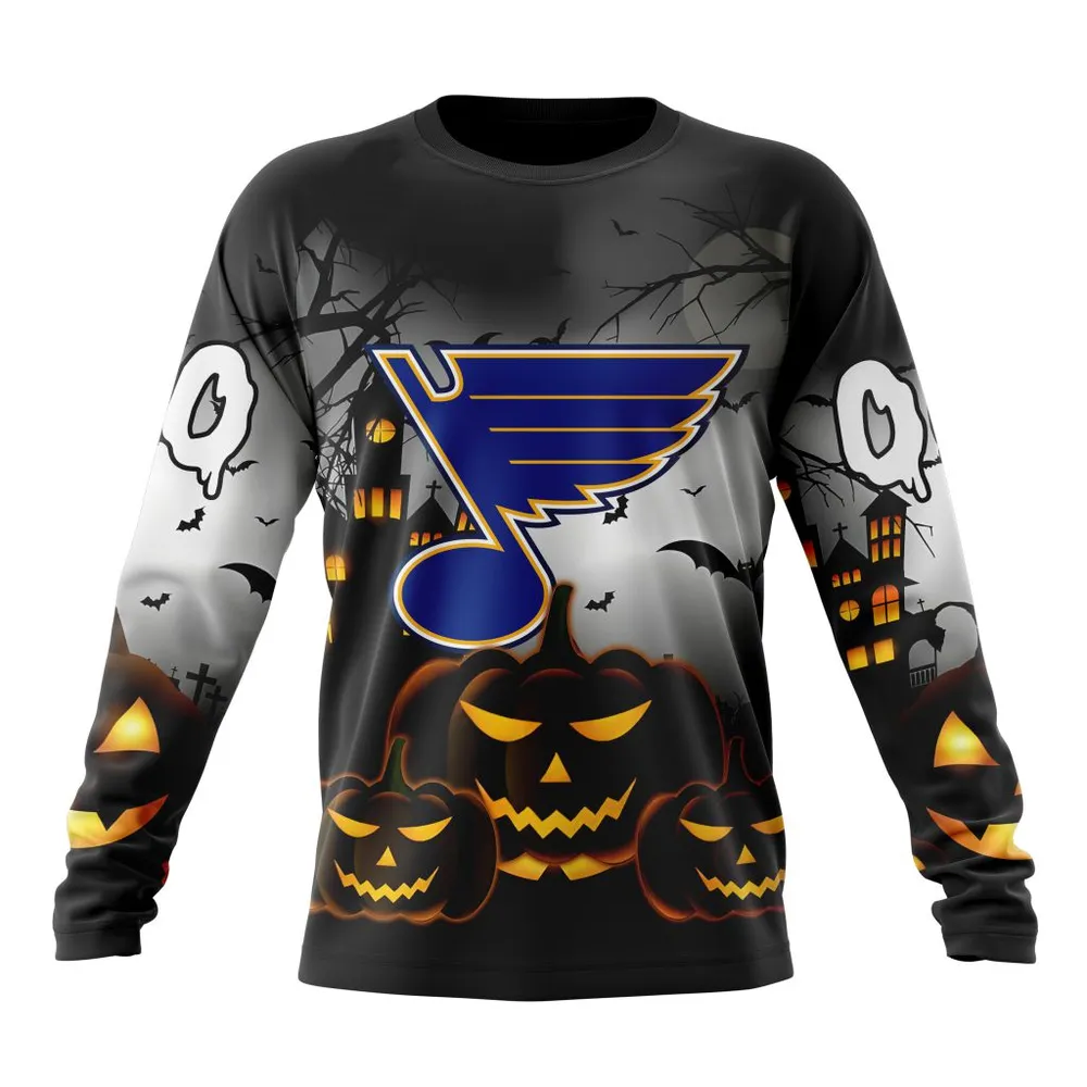 NHL St. Louis Blues Special Design For Halloween St2302 Long Sleeved Sweatshirt 