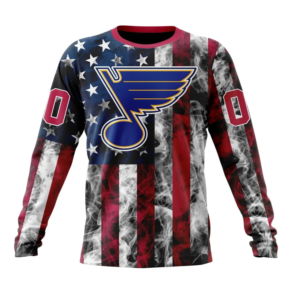 NHL St. Louis Blues Special Design For Independence Day The Fourth Of July St2401 Long Sleeved Sweatshirt 