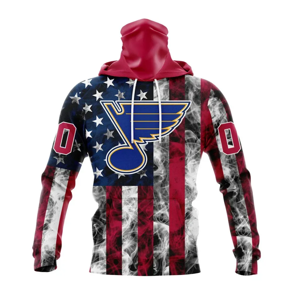 NHL St. Louis Blues Special Design For Independence Day The Fourth Of July St2401 Mask Hoodie