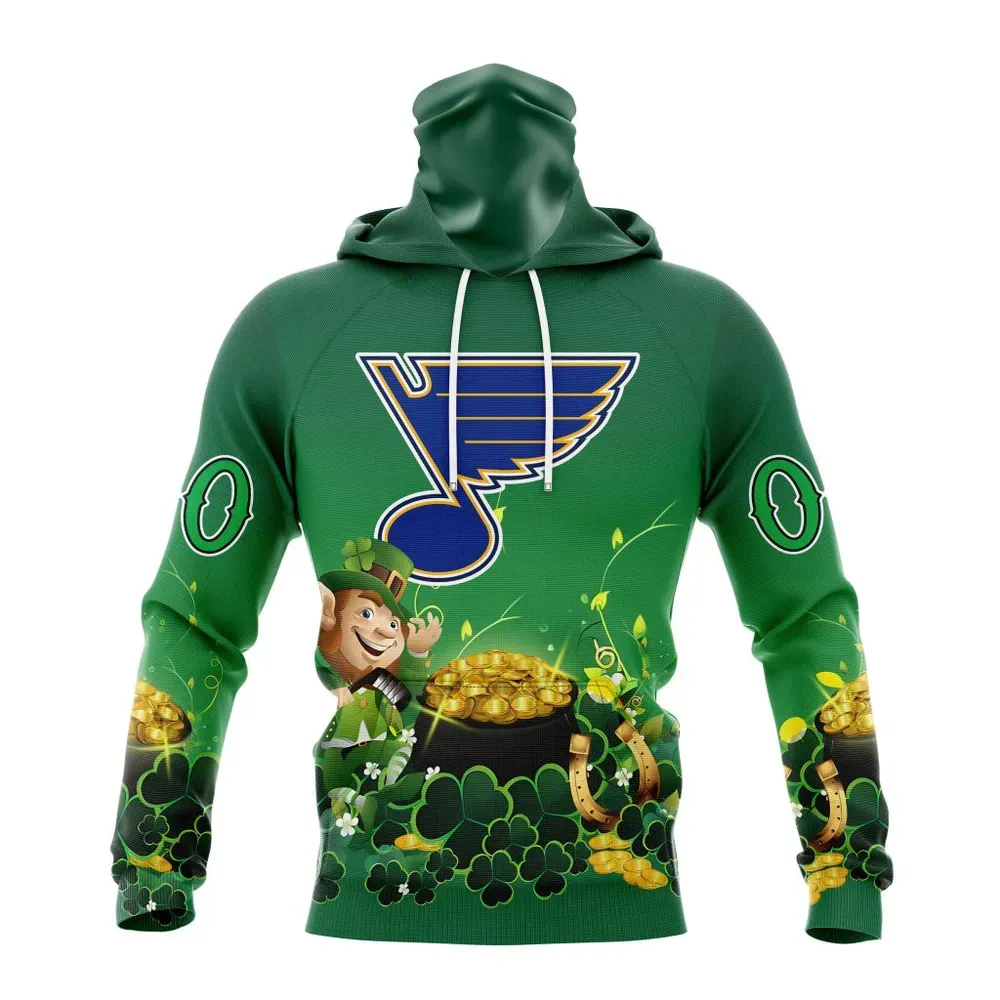 NHL St. Louis Blues Special Design For St. Patrickâ€™S Day St2403 Mask Hoodie