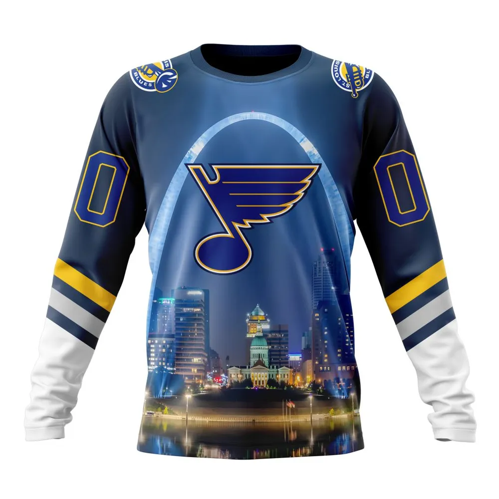 NHL St. Louis Blues Special Design With Gateway Arch St2301 Long Sleeved Sweatshirt 