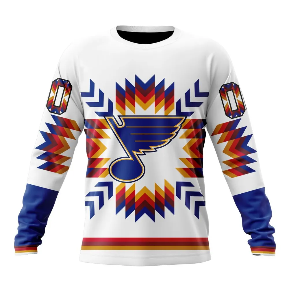 NHL St. Louis Blues Special Design With Native Pattern St2302 Long Sleeved Sweatshirt 