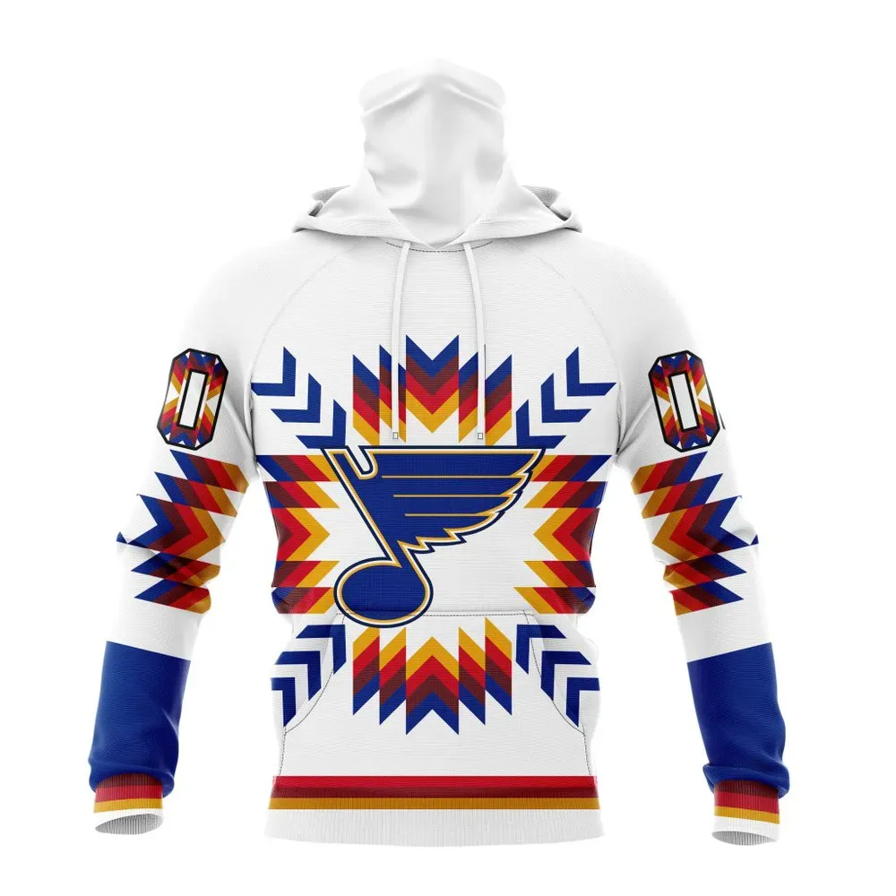 NHL St. Louis Blues Special Design With Native Pattern St2302 Mask Hoodie