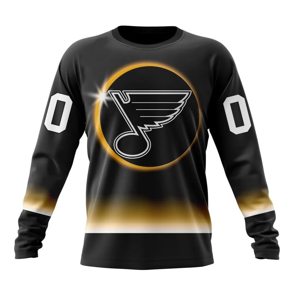 NHL St. Louis Blues Special Eclipse Design St2401 Long Sleeved Sweatshirt 