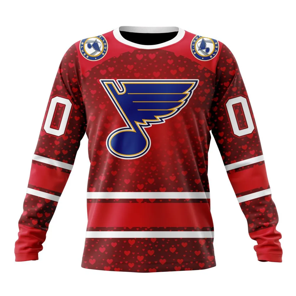 NHL St. Louis Blues Special Gift For Valentines Day St2401 Long Sleeved Sweatshirt 