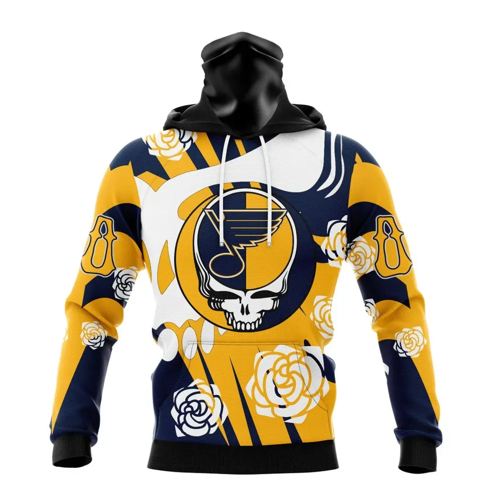 NHL St. Louis Blues Special Grateful Dead Design St2305 Mask Hoodie