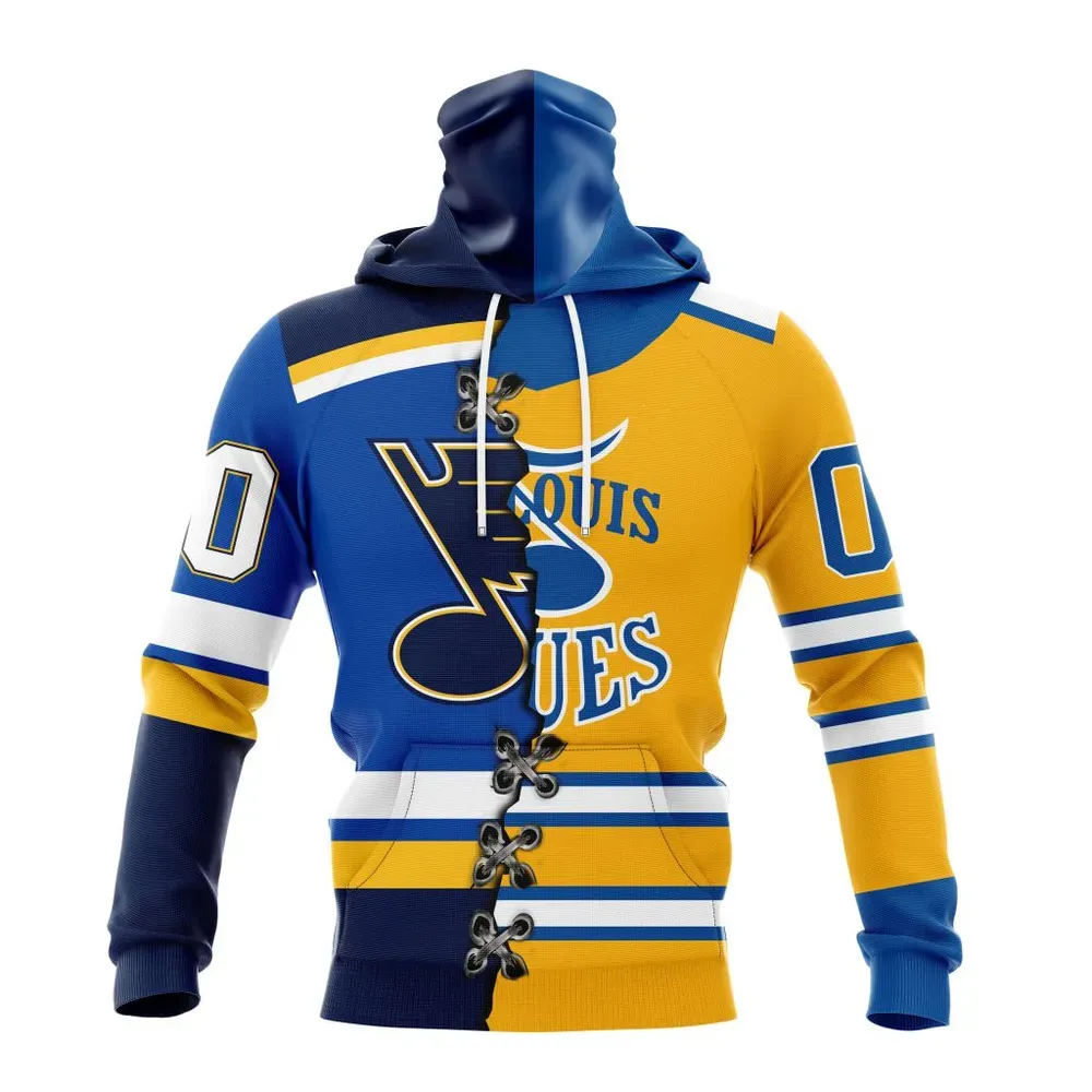 NHL St. Louis Blues Special Home Mix Reverse Retro Personalized Kits Mask Hoodie