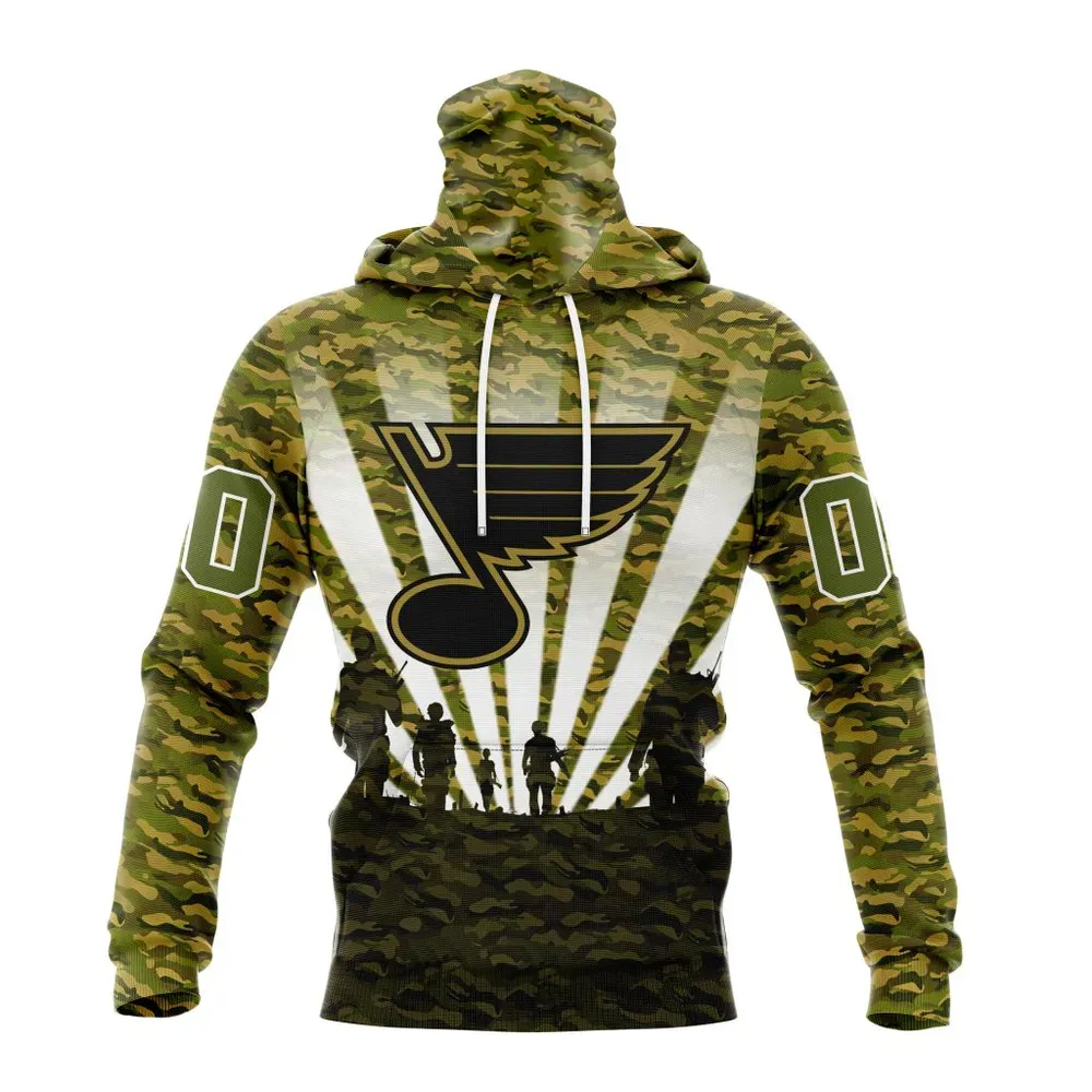 NHL St Louis Blues Special Military Camo Kits For Veterans Day And Rememberance Day St2201 Mask Hoodie