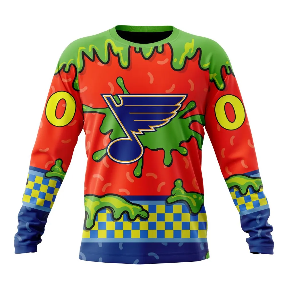 NHL St. Louis Blues Special Nickelodeon Design St2301 Long Sleeved Sweatshirt 