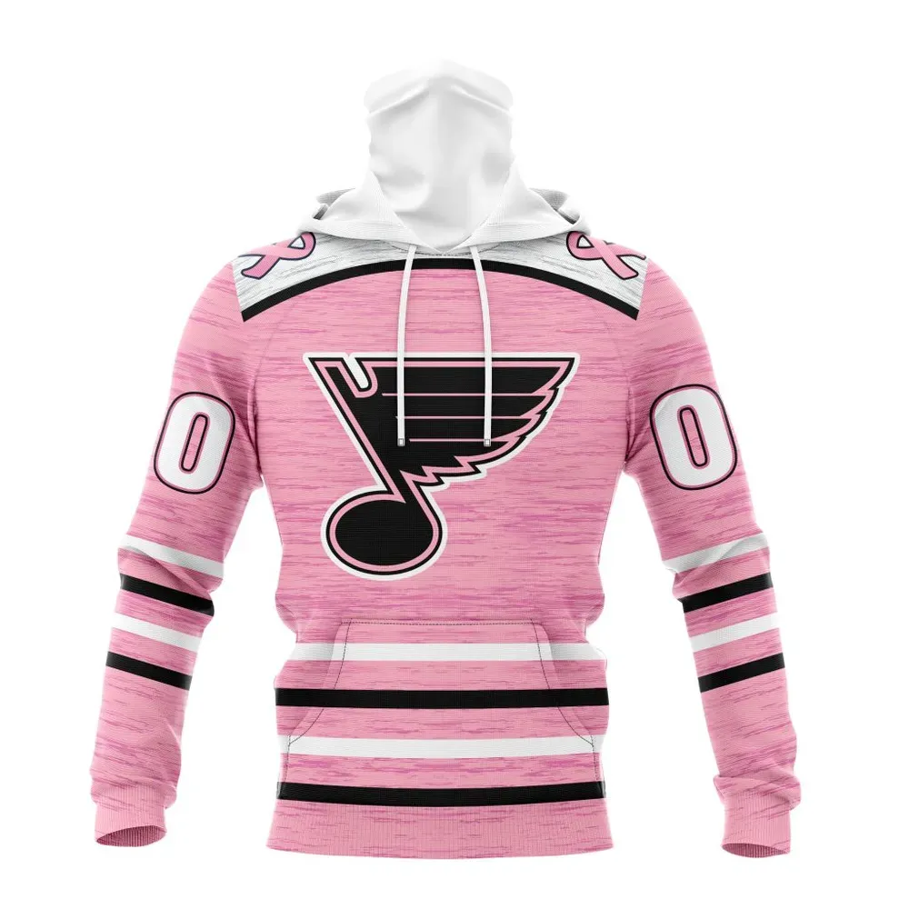 NHL St. Louis Blues Special Pink Fight Breast Cancer Design St2304 Mask Hoodie