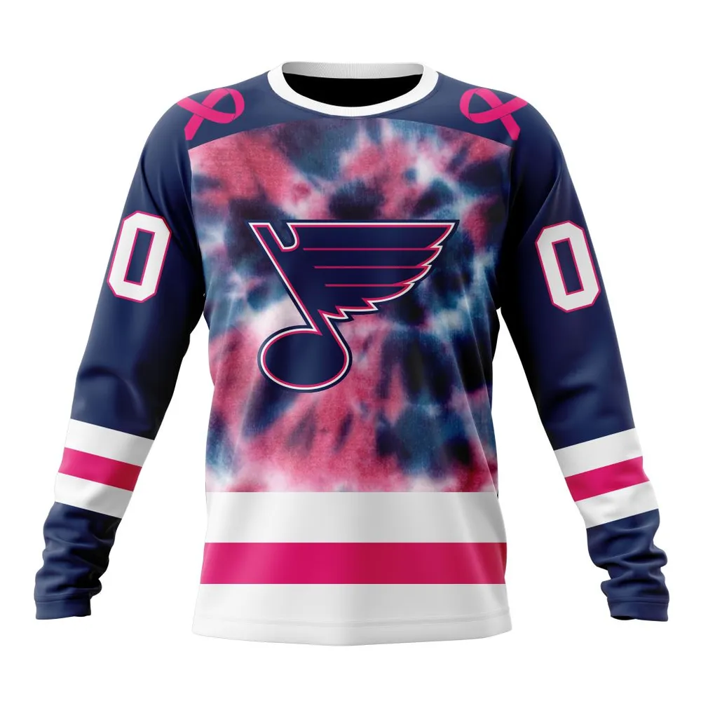 NHL St. Louis Blues Special Pink October Fight Breast Cancer St2303 Long Sleeved Sweatshirt 