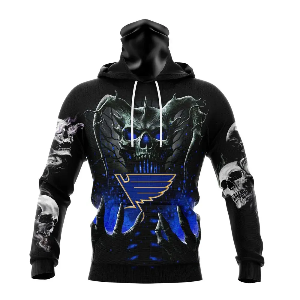 NHL St. Louis Blues Special Skull Art Design St2301 Mask Hoodie