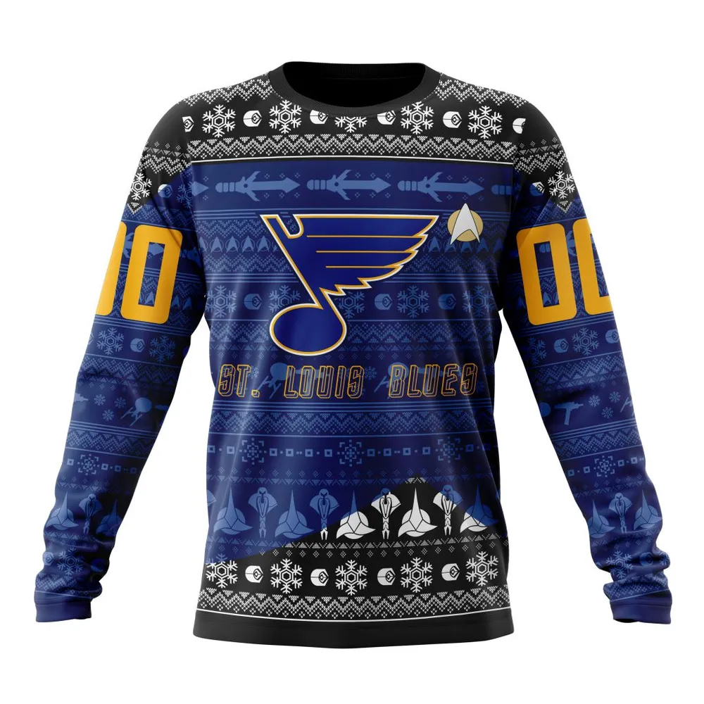 NHL St. Louis Blues Special Star Trek Design St2201 Long Sleeved Sweatshirt 