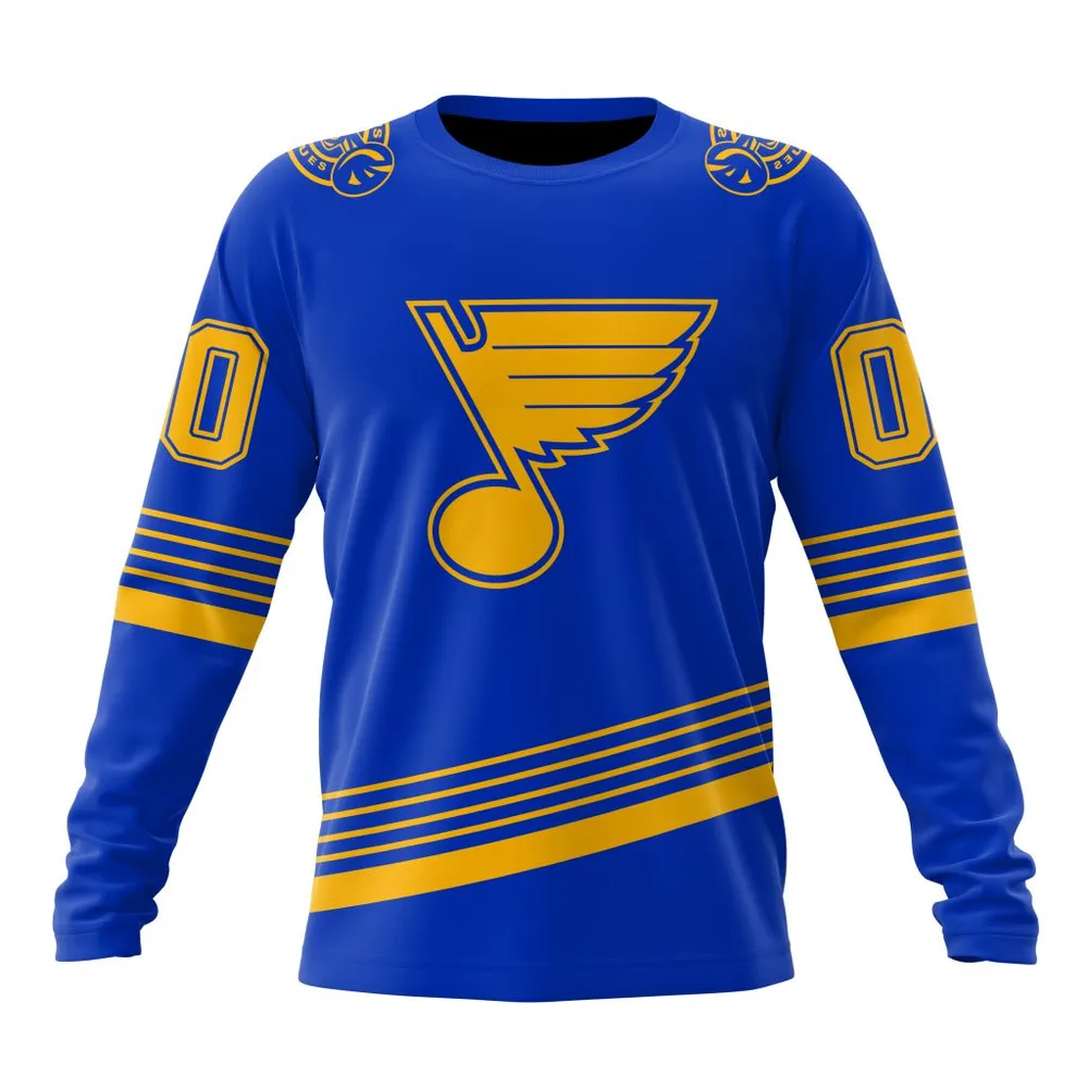 NHL St. Louis Blues Special Two-Tone Design St2401 Long Sleeved Sweatshirt 