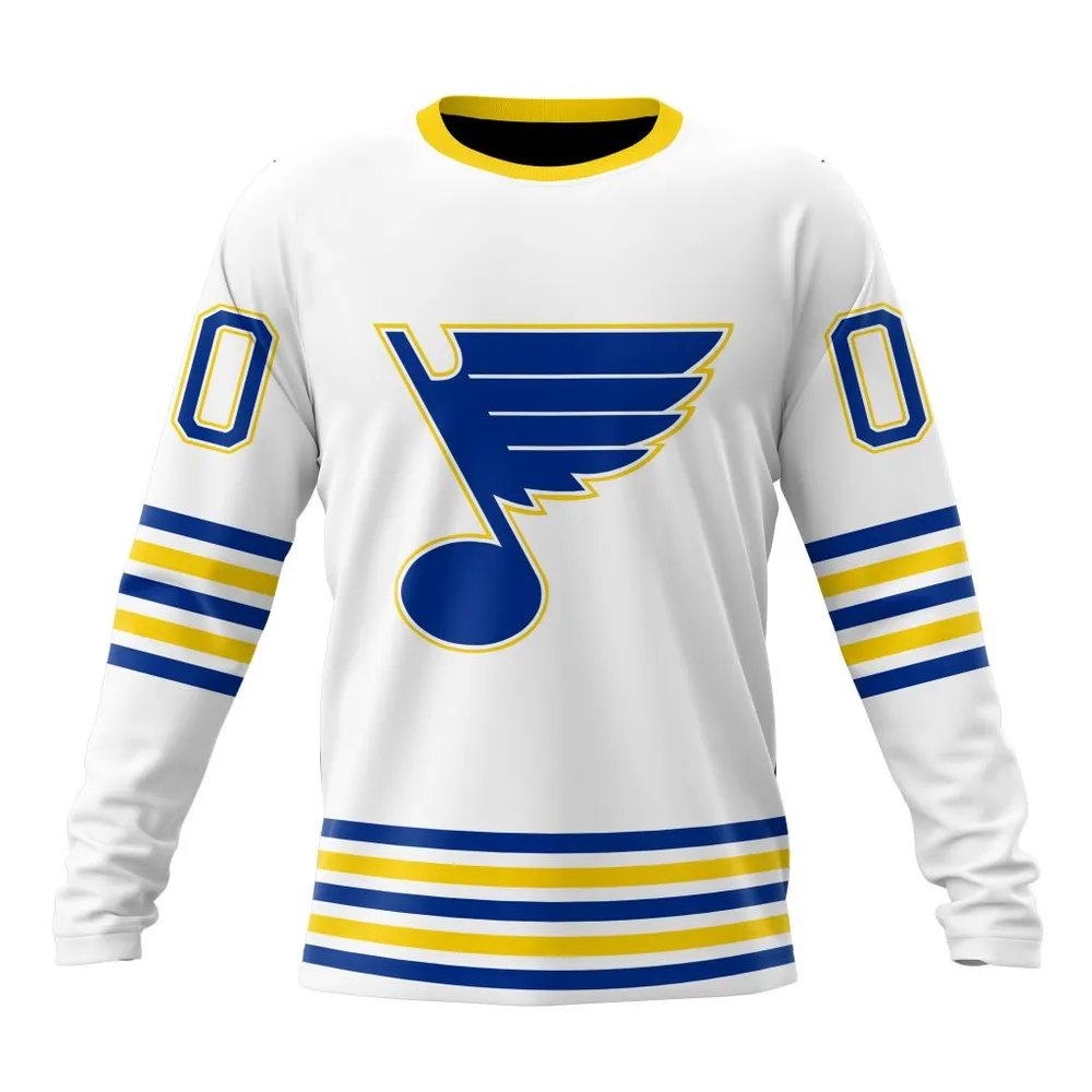 NHL St. Louis Blues Special Whiteout Design St2401 Long Sleeved Sweatshirt 