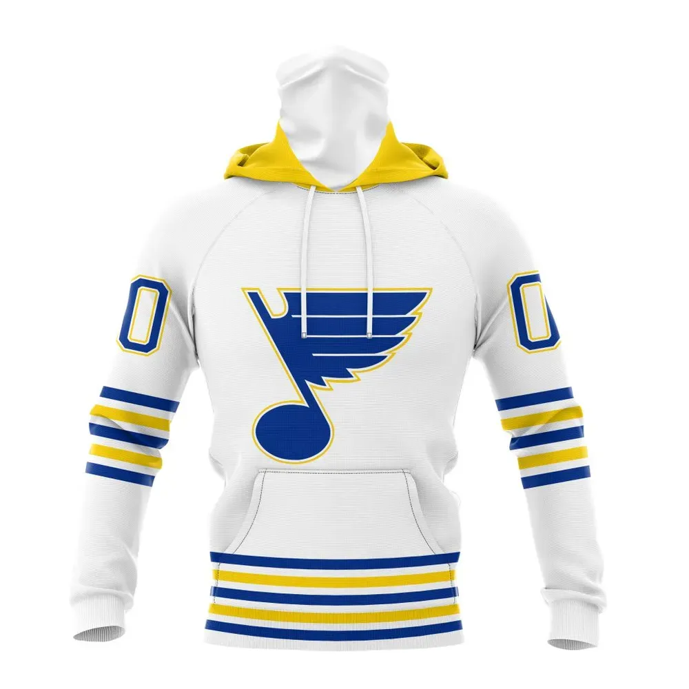 NHL St. Louis Blues Special Whiteout Design St2401 Mask Hoodie