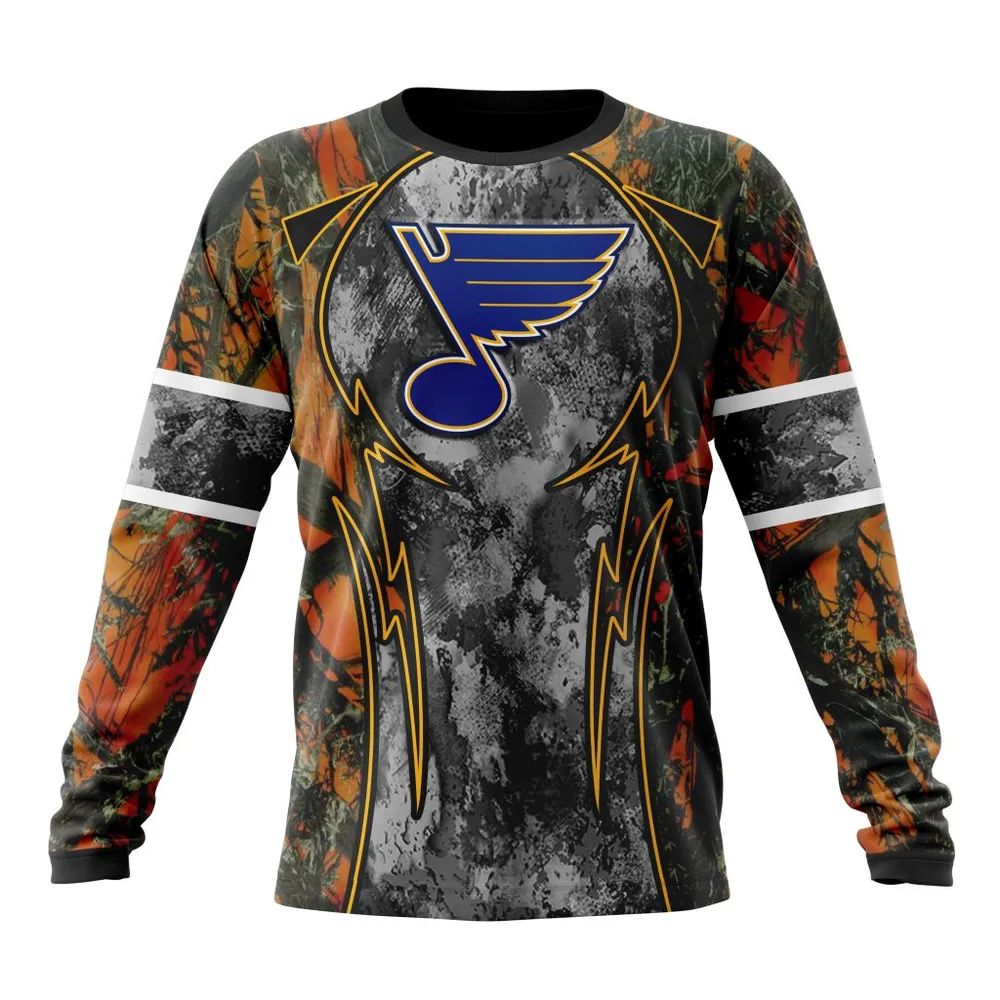 NHL St. Louis Blues | Specialized Design Wih Camo Concepts For Hungting In Forest Long Sleeved Sweatshirt 