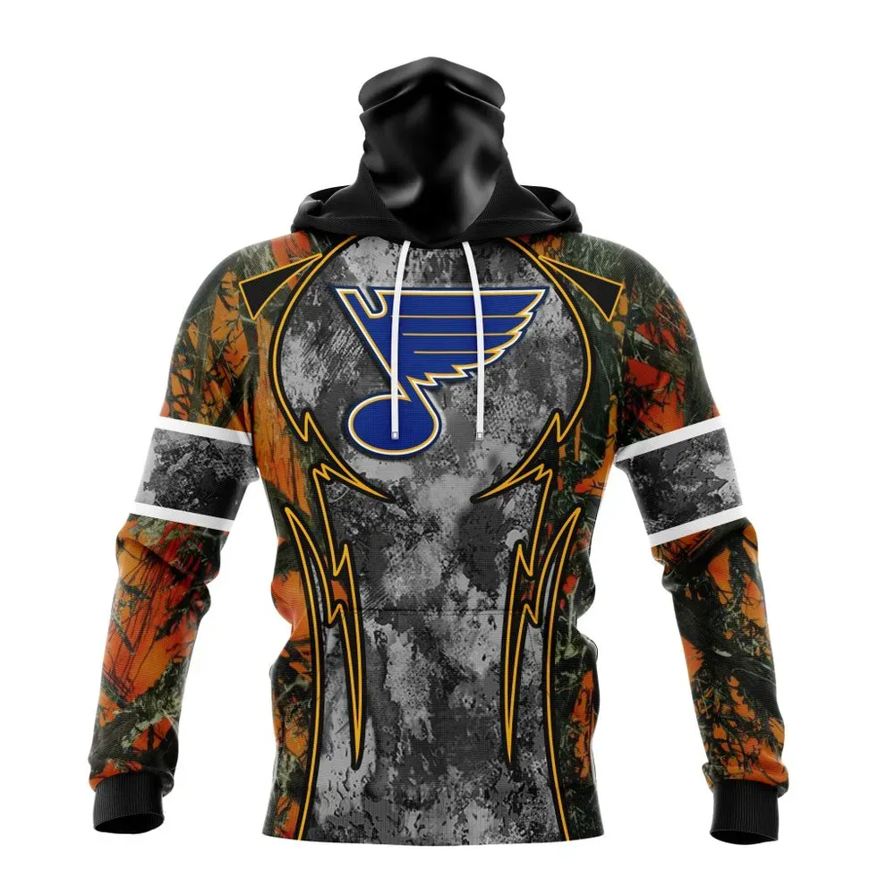 NHL St. Louis Blues | Specialized Design Wih Camo Concepts For Hungting In Forest Mask Hoodie