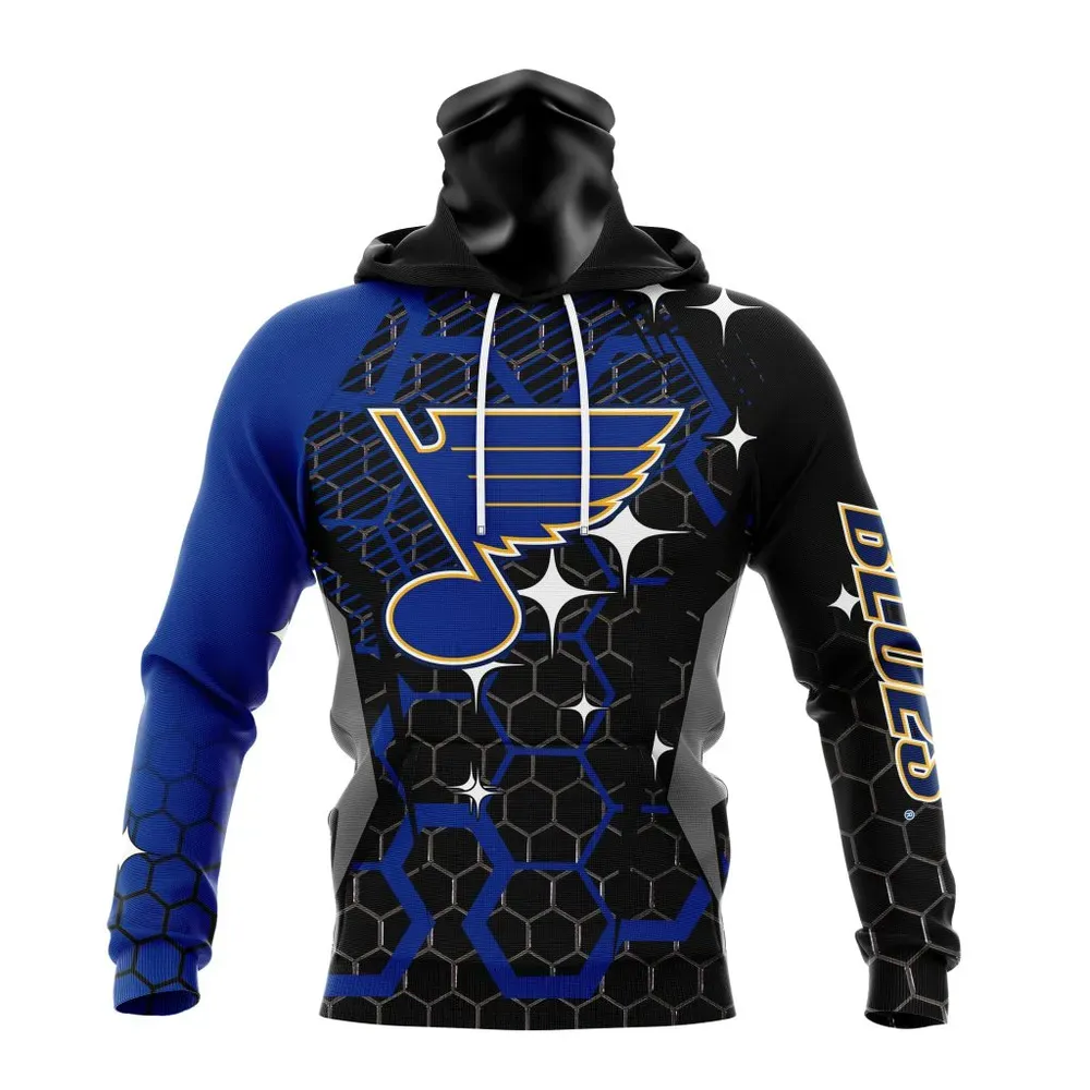 NHL St. Louis Blues | Specialized Design With Motocross Syle V0222 Mask Hoodie