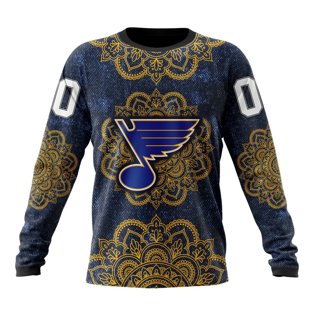 NHL St Louis Blues | Specialized Mandala Style St2201 Long Sleeved Sweatshirt 