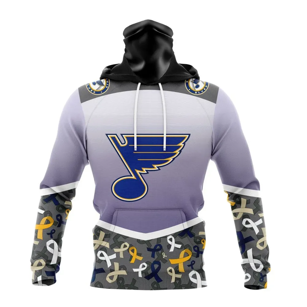 NHL St. Louis Blues | Specialized Sport Fights Again All Cancer V0122 Mask Hoodie