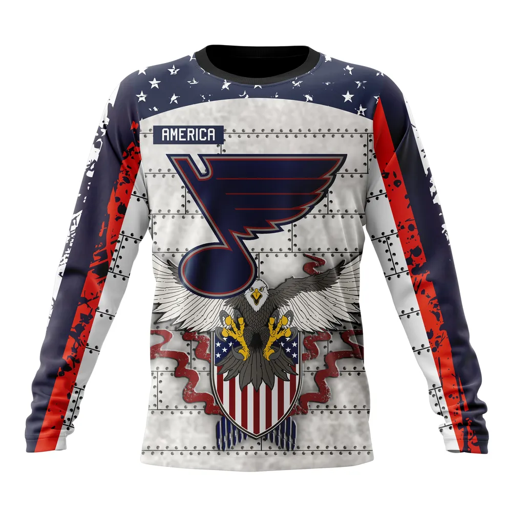 NHL St. Louis Blues | Specialized Unisex In Us Concepts V0222 Long Sleeved Sweatshirt 