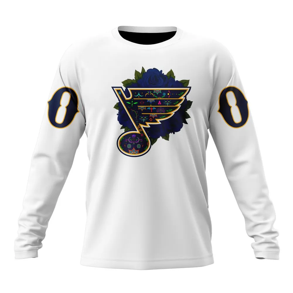 NHL St. Louis Blues | Specialized Unisex Kits Dia De Muertos Long Sleeved Sweatshirt 