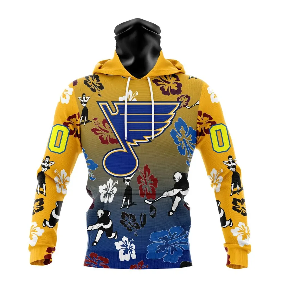 NHL St. Louis Blues X Hawaii Specialized Design For Hawaiia V0122 Mask Hoodie