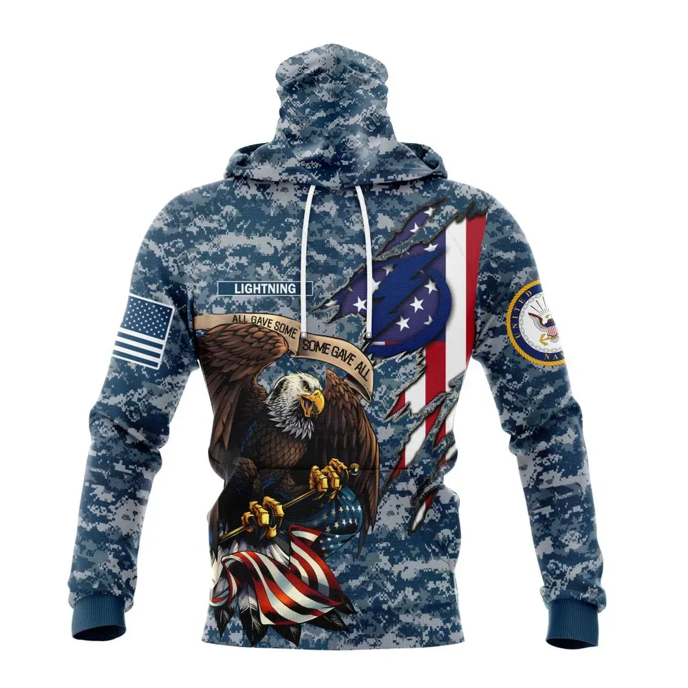 NHL Tampa Bay Lightning Honor Us Navy Veterans St2202 Mask Hoodie