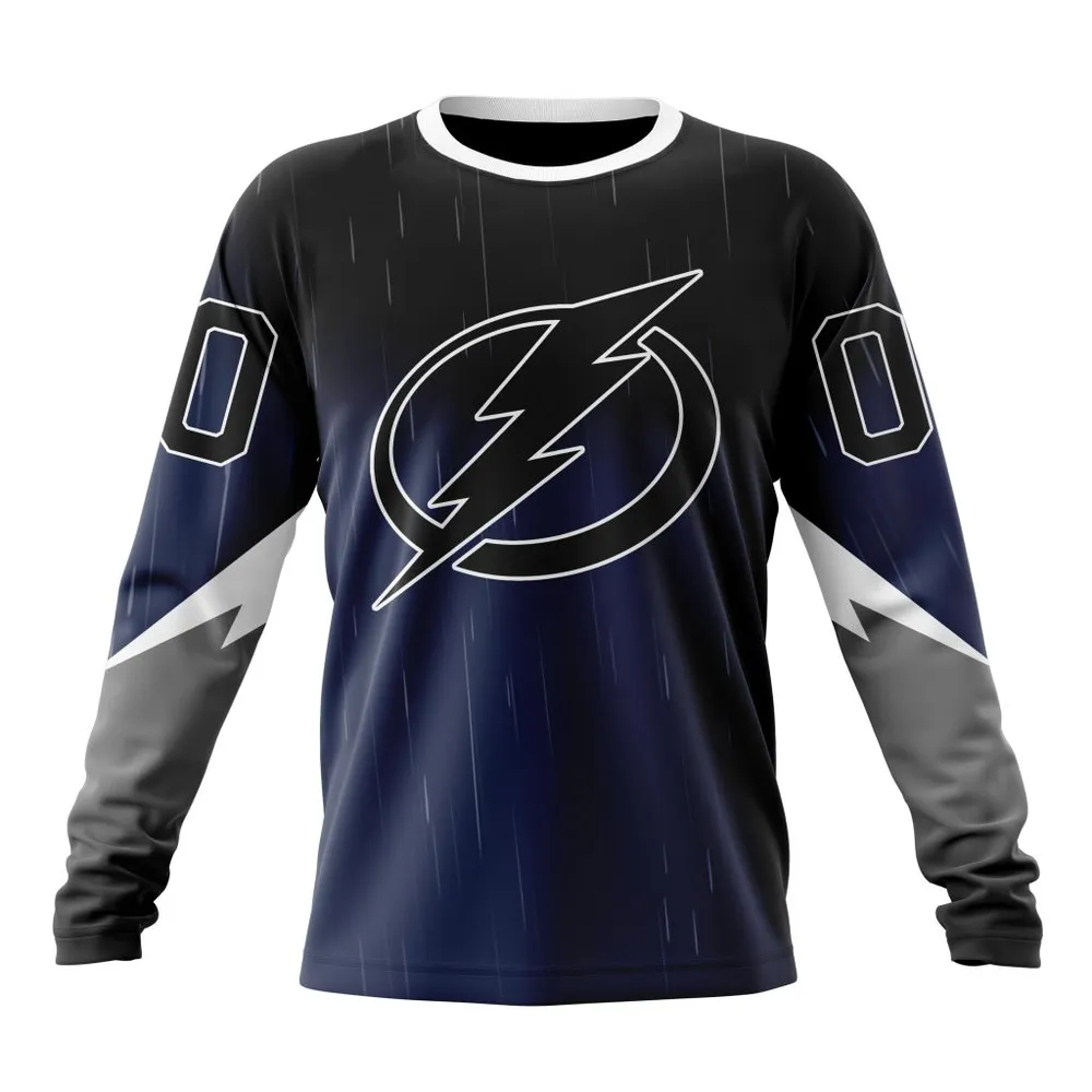 NHL Tampa Bay Lightning Personalize Gradient Series Concept St2301 Long Sleeved Sweatshirt 