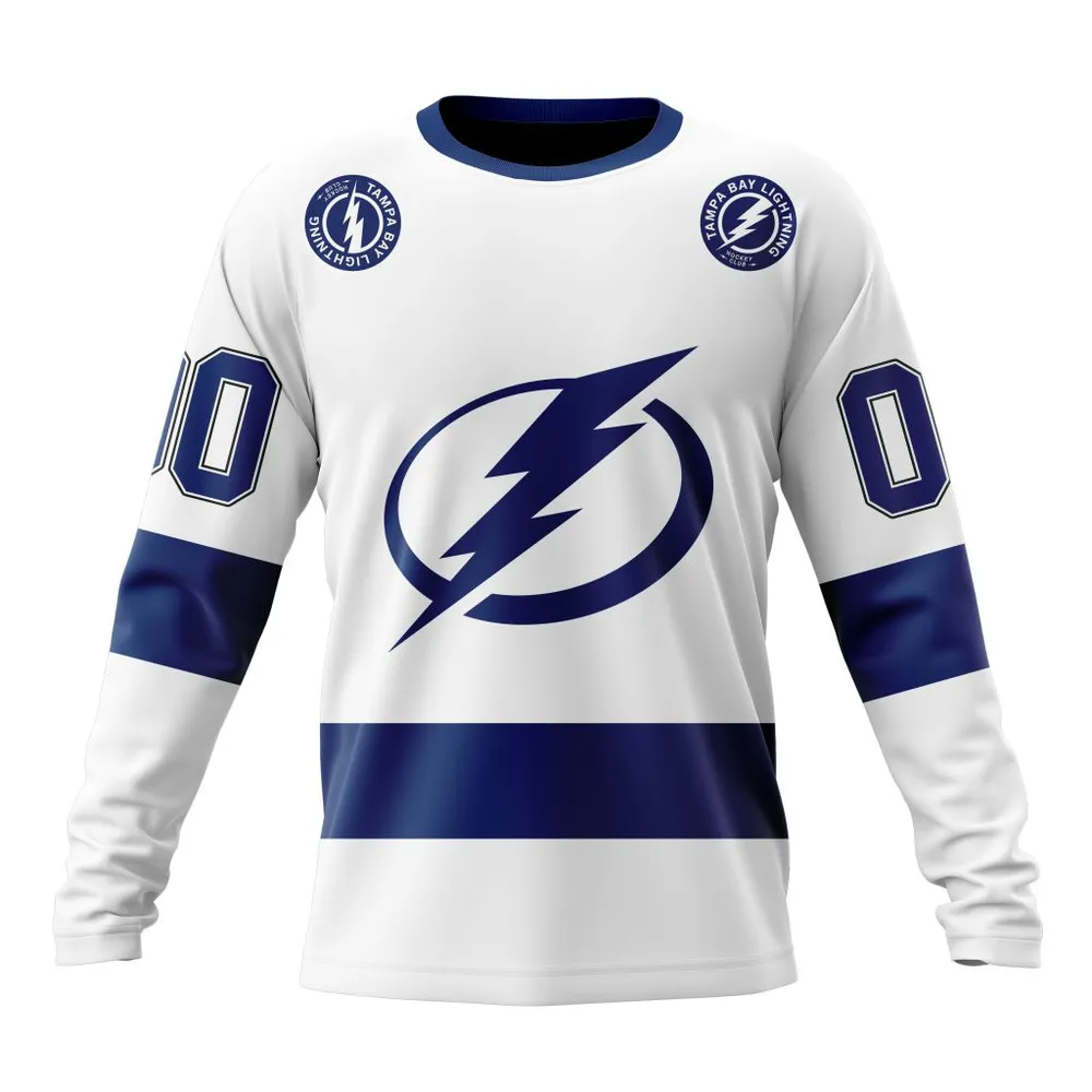 NHL Tampa Bay Lightning Personalized Away Kits Long Sleeved Sweatshirt 