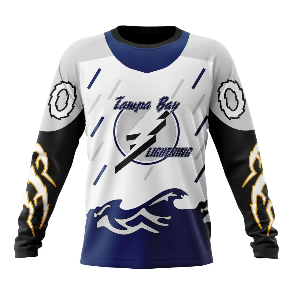 NHL Tampa Bay Lightning Reverse Retro Kits Long Sleeved Sweatshirt 