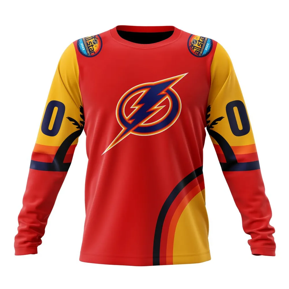 NHL Tampa Bay Lightning Special All-Star Game Design With Florida Sunset Long Sleeved Sweatshirt 