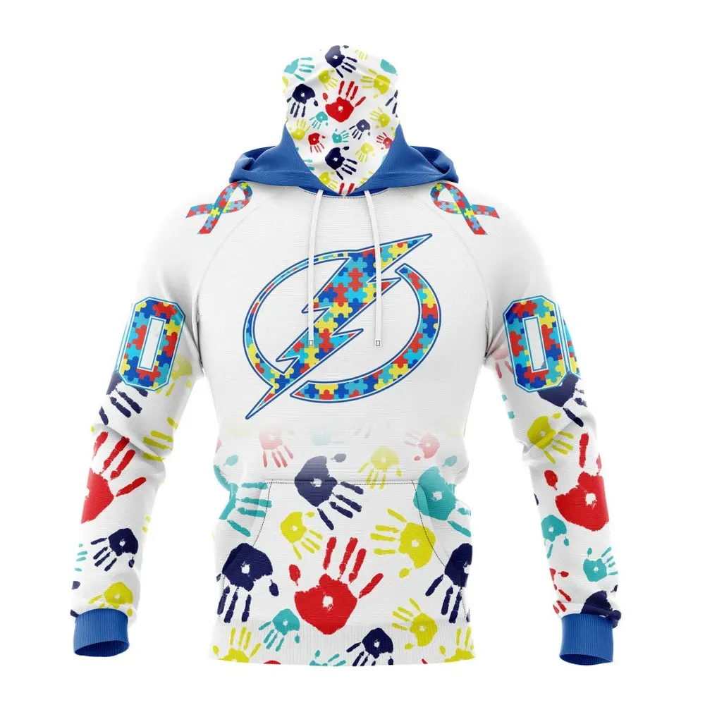 NHL Tampa Bay Lightning Special Autism Awareness Design St2203 Mask Hoodie