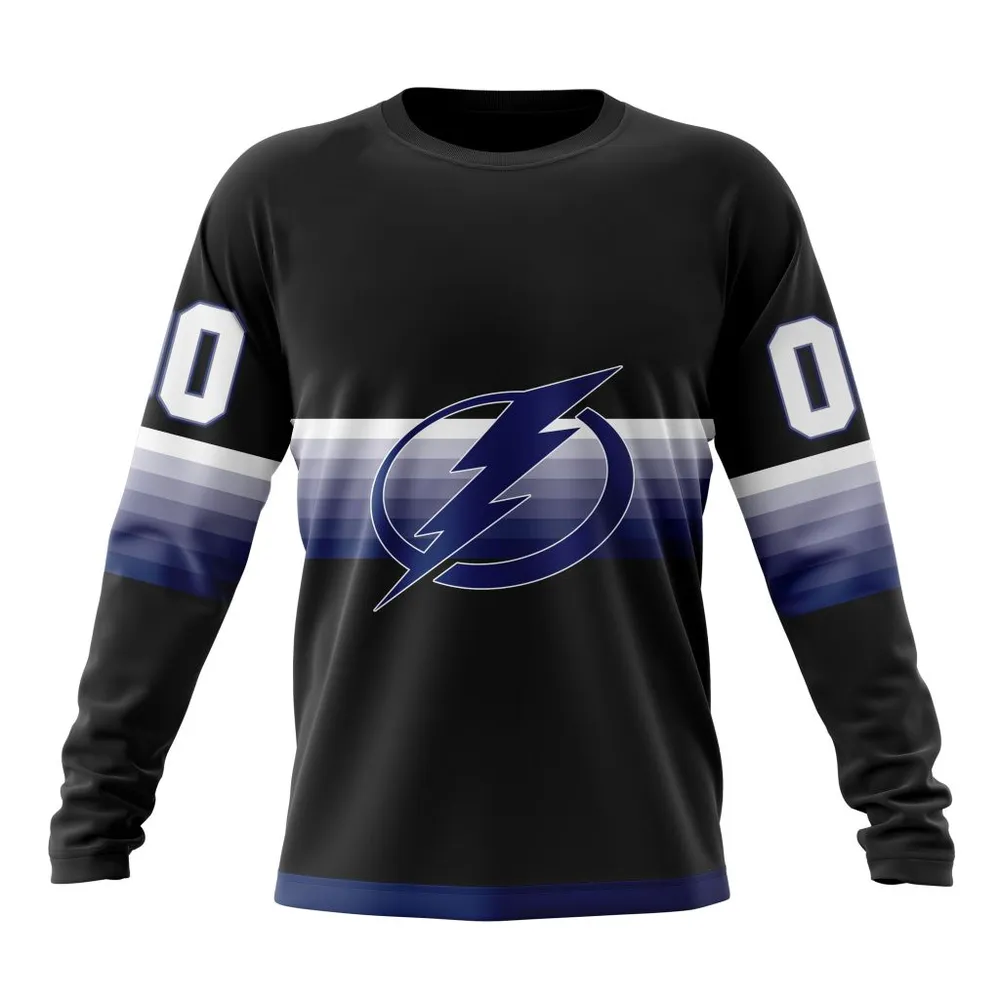 NHL Tampa Bay Lightning Special Black And Gradient Design St2301 Long Sleeved Sweatshirt 