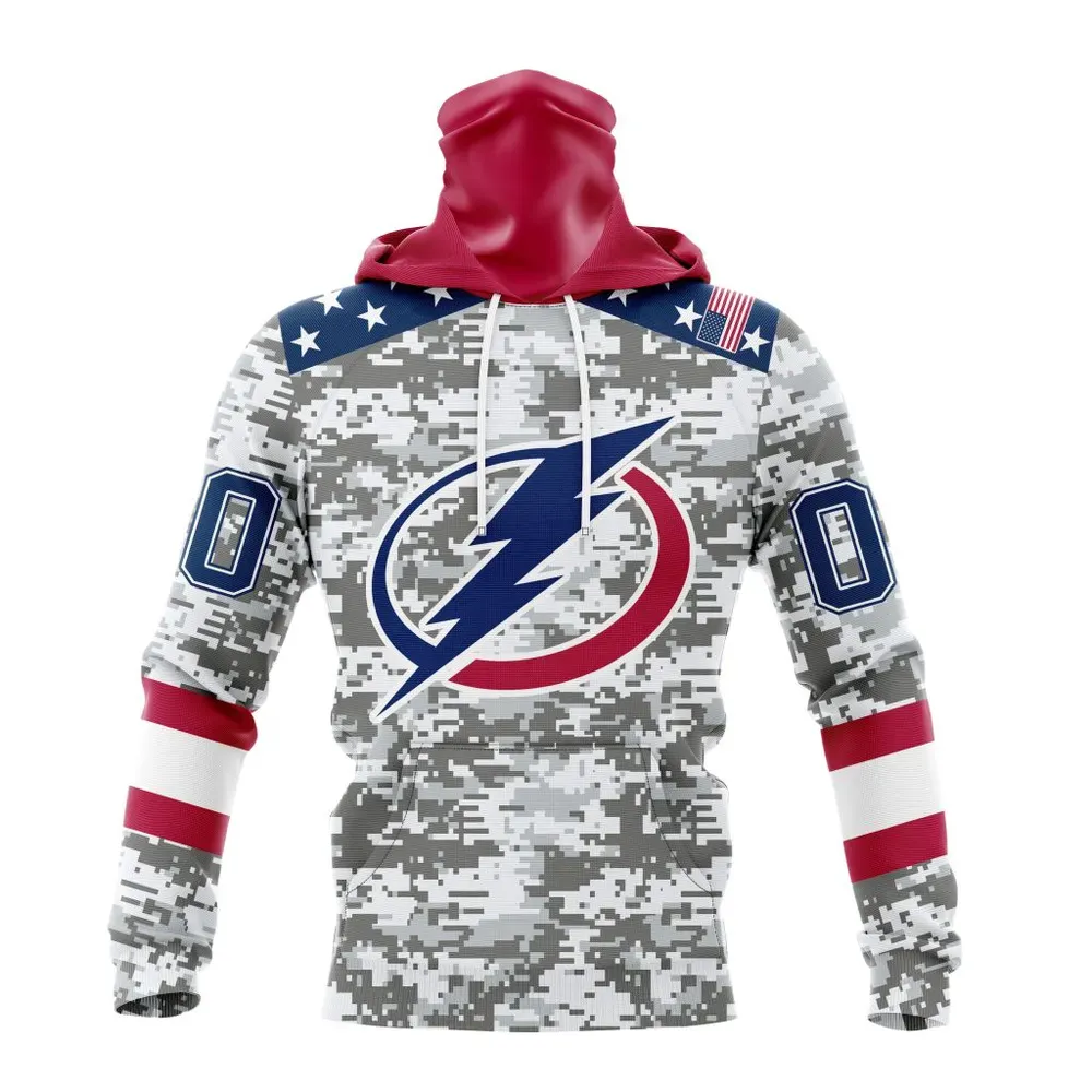 NHL Tampa Bay Lightning Special Camo Design For Veterans Day St2301 Mask Hoodie