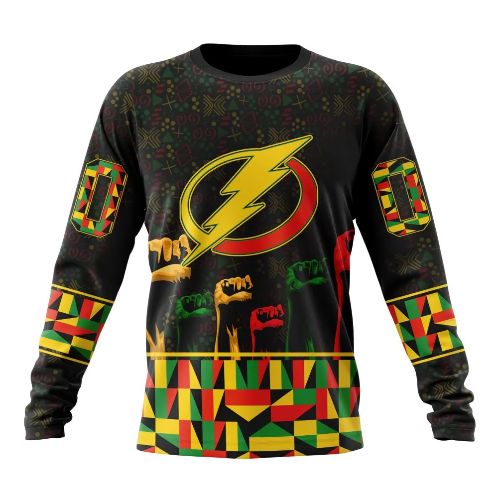 NHL Tampa Bay Lightning Special Design Celebrate Black History Month St2201 Long Sleeved Sweatshirt 