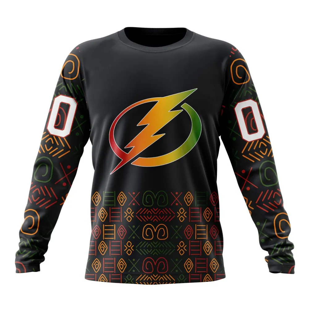 NHL Tampa Bay Lightning Special Design For Black History Month St2401 Long Sleeved Sweatshirt 