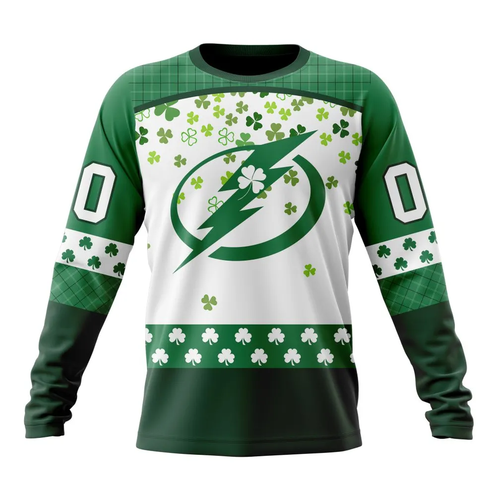 NHL Tampa Bay Lightning Special Design For St. Patrick Day St2401 Long Sleeved Sweatshirt 