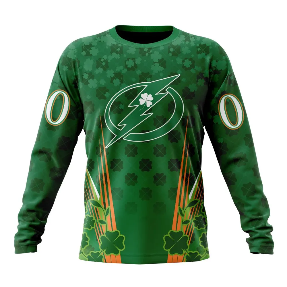 NHL Tampa Bay Lightning Special Design For St. Patrickâ€™S Day St2402 Long Sleeved Sweatshirt 