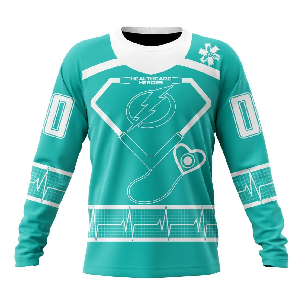 NHL Tampa Bay Lightning Special Design Honoring Healthcare Heroes St2301 Long Sleeved Sweatshirt 