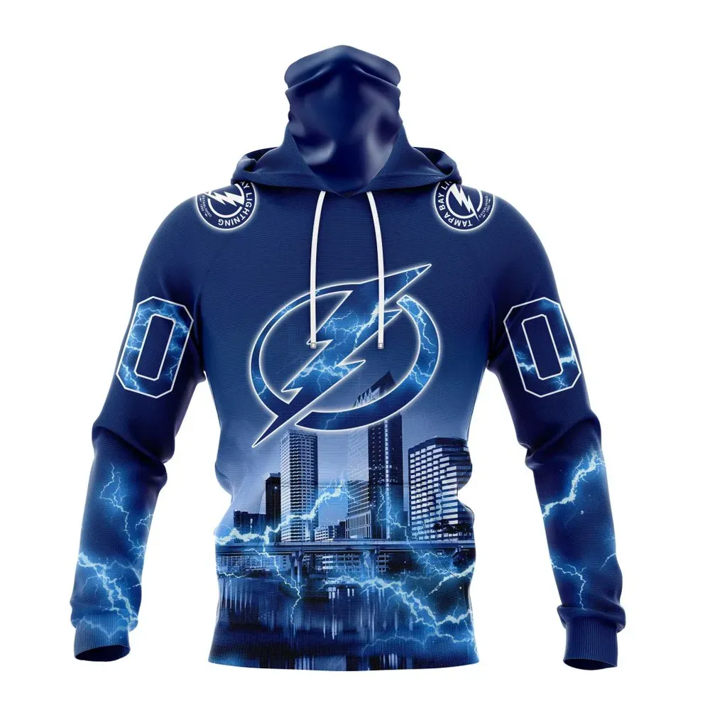 NHL Tampa Bay Lightning Special Design With Thunderstorms St2301 Mask Hoodie