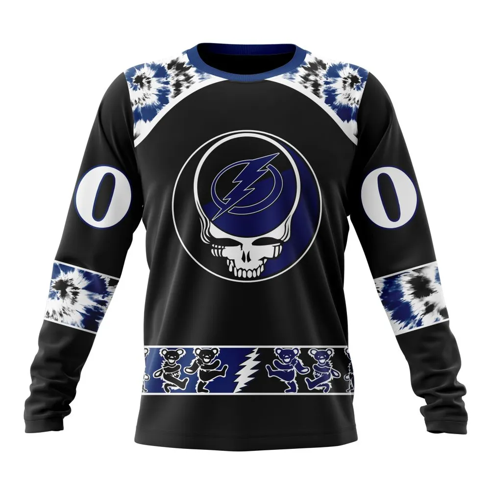 NHL Tampa Bay Lightning Special Grateful Dead Design St2301 Long Sleeved Sweatshirt 