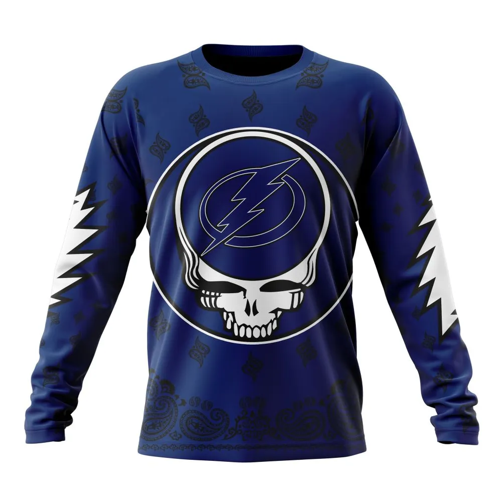 NHL Tampa Bay Lightning Special Grateful Dead Design St2303 Long Sleeved Sweatshirt 