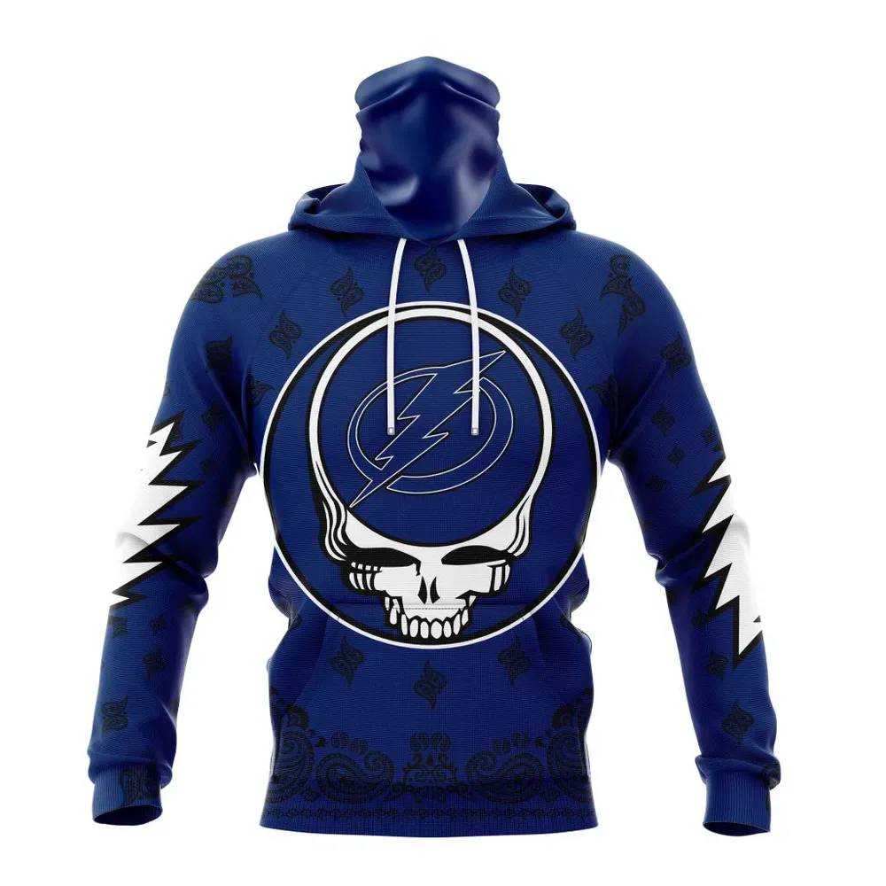 NHL Tampa Bay Lightning Special Grateful Dead Design St2303 Mask Hoodie