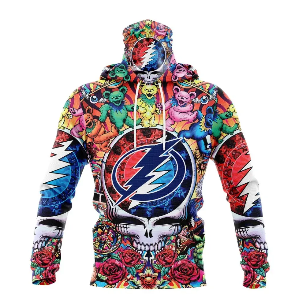 NHL Tampa Bay Lightning Special Grateful Dead Design St2304 Mask Hoodie