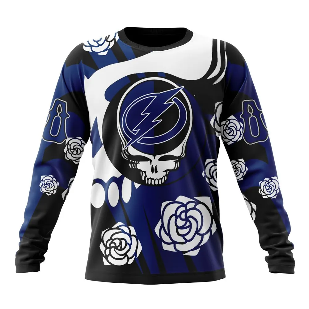 NHL Tampa Bay Lightning Special Grateful Dead Design St2305 Long Sleeved Sweatshirt 