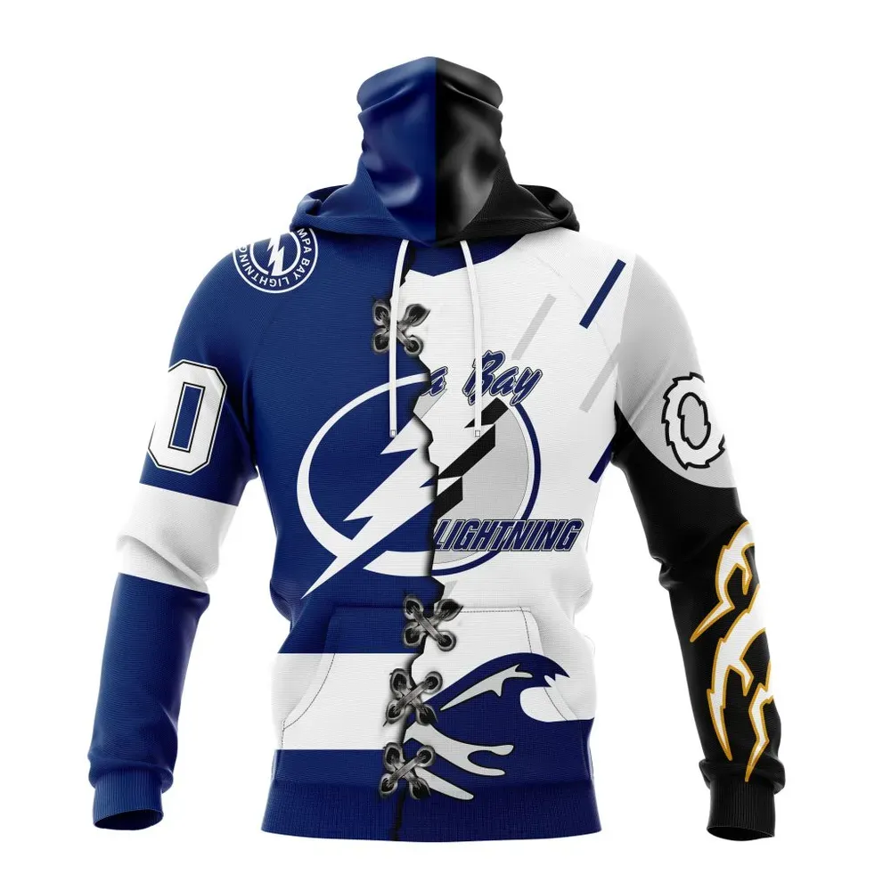 NHL Tampa Bay Lightning Special Home Mix Reverse Retro Personalized Kits Mask Hoodie