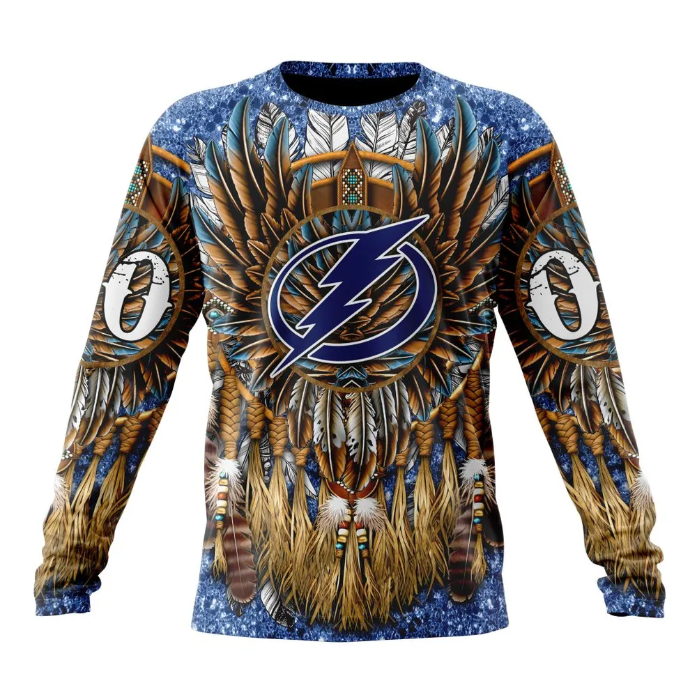 NHL Tampa Bay Lightning Special Native Costume Design St2201 Long Sleeved Sweatshirt 